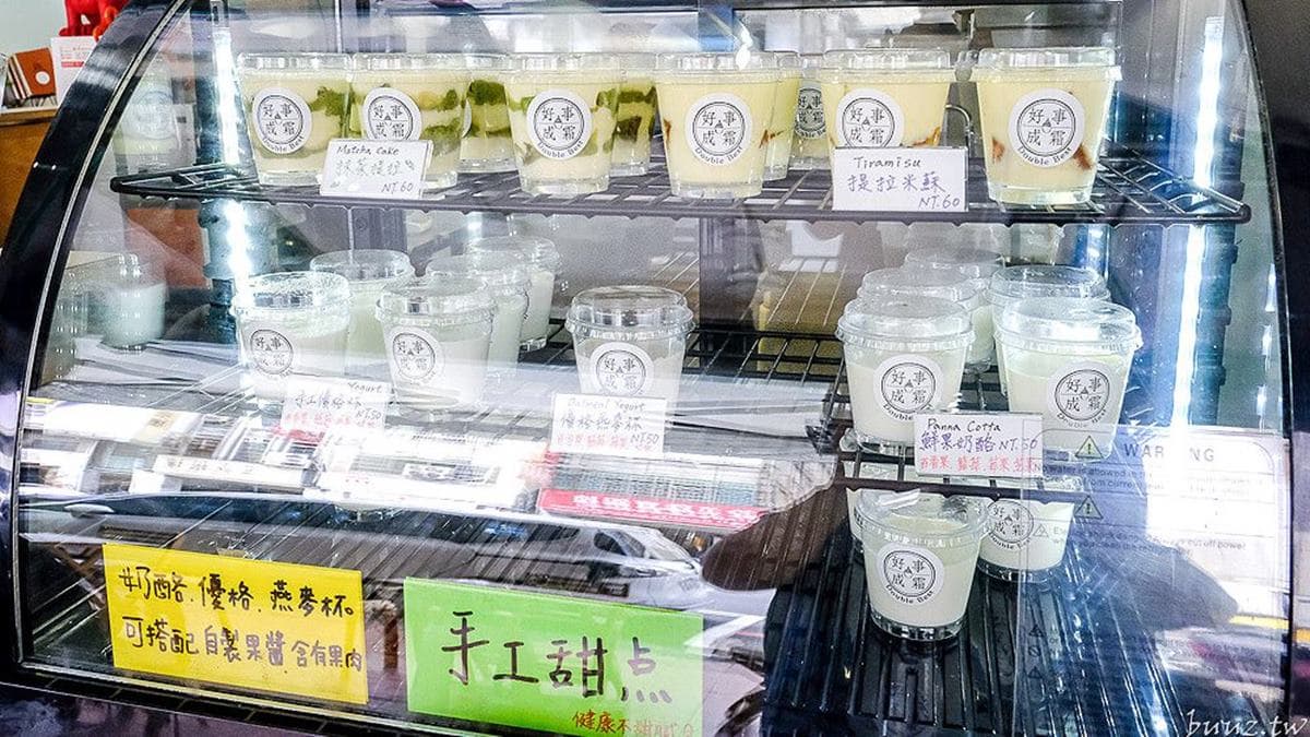 店內也有販售奶酪、優格、提拉米蘇、燕麥杯等手工甜點。（圖片來源：霸子。食樂拼圖）