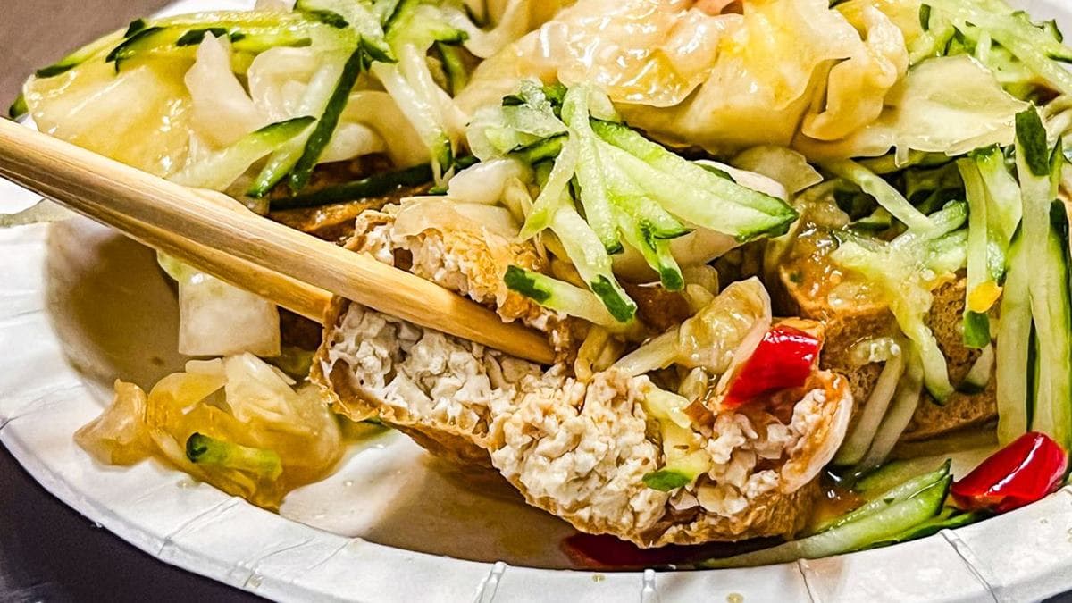 豆腐外皮具有一定的酥脆感，但卻不會讓人感到乾硬刮口。（圖片來源：大手牽小手玩樂趣）