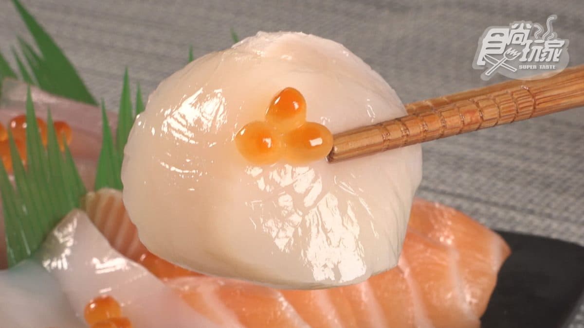 干貝生魚片分量也是很足。