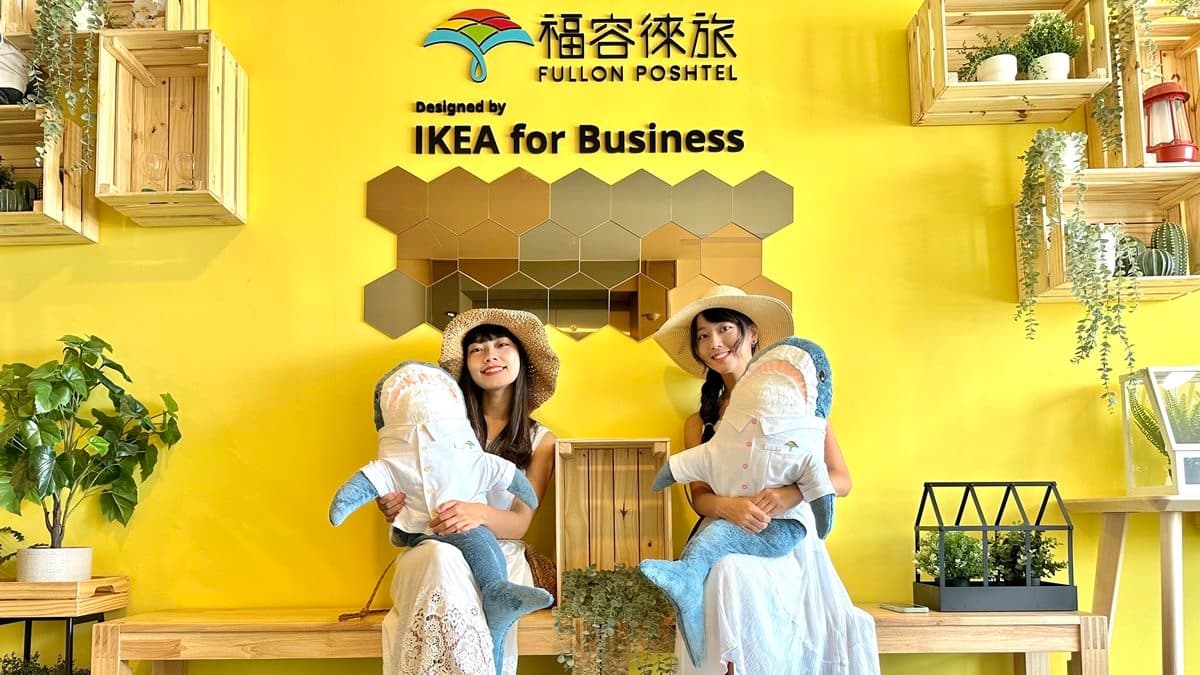 IKEA設計的主題房樓層，梯廳設計相當醒目。（圖片來源：福容）