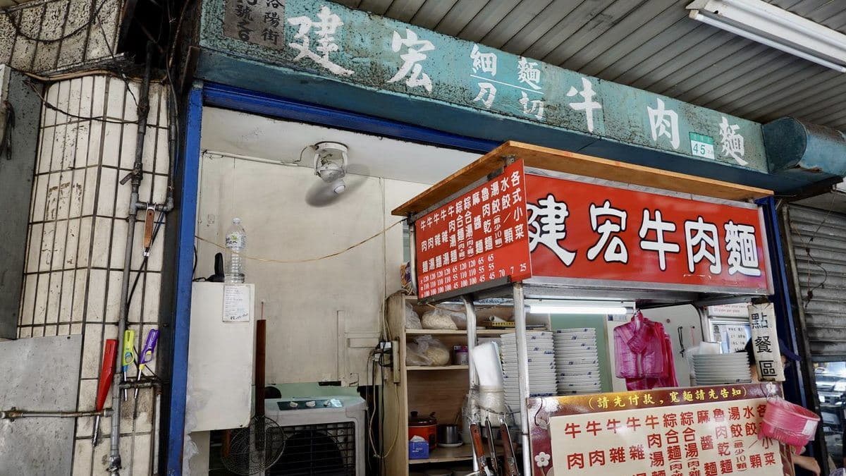 「建宏牛肉麵」位在萬華區洛陽街上，是相當知名的老字號牛肉麵店。（圖片來源：貓大爺部落格）