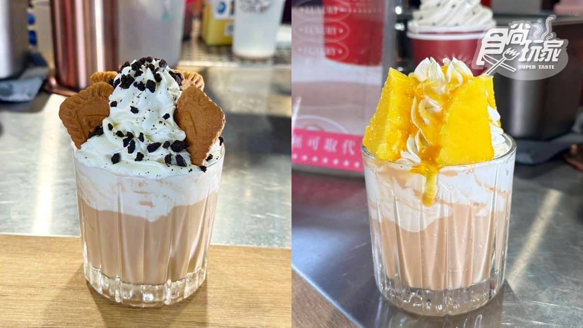 一中街暴紅名店!復古「百老匯風手搖飲」IG打卡必喝,綿密奶蓋+芒果超爽口