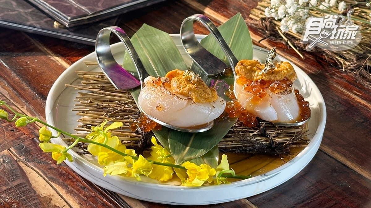「海膽干貝燒」吃起來很過癮，可說是色香味俱全。