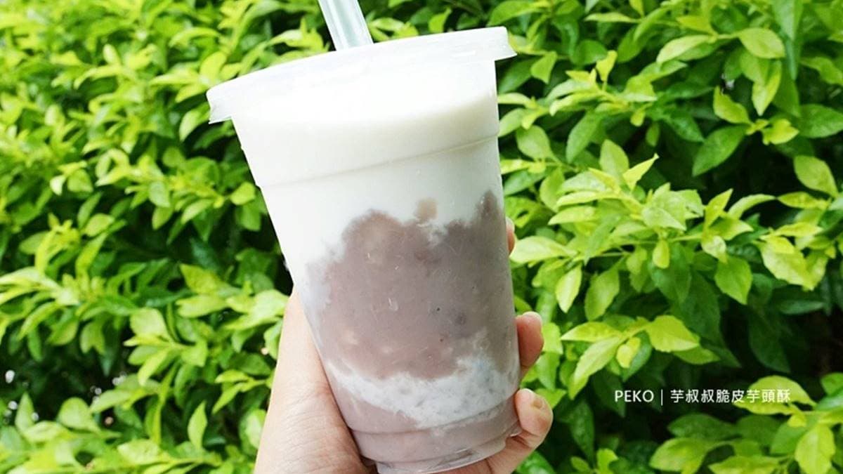 芋頭牛奶喝得到許多芋頭塊，超有飽足感。（圖片來源：PEKOのSimple Life）