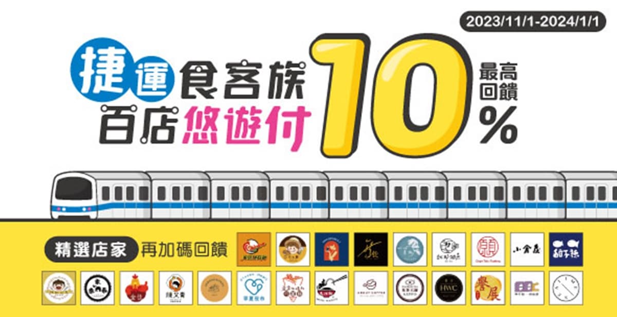 悠遊付10%現金回饋！「2024臺北最HIGH新年城」狂歡，捷運食客族享好康