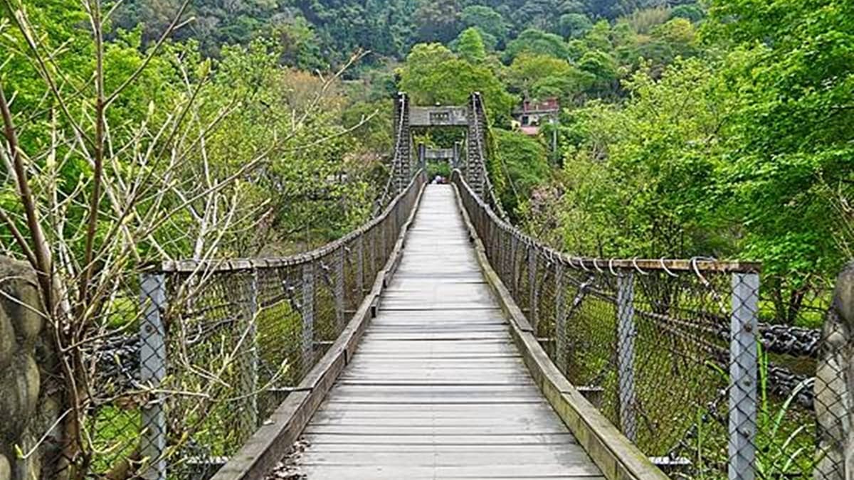 「清泉吊橋」被綠意包圍，也是超級好拍。（圖片來源：別讓一姐不開心）