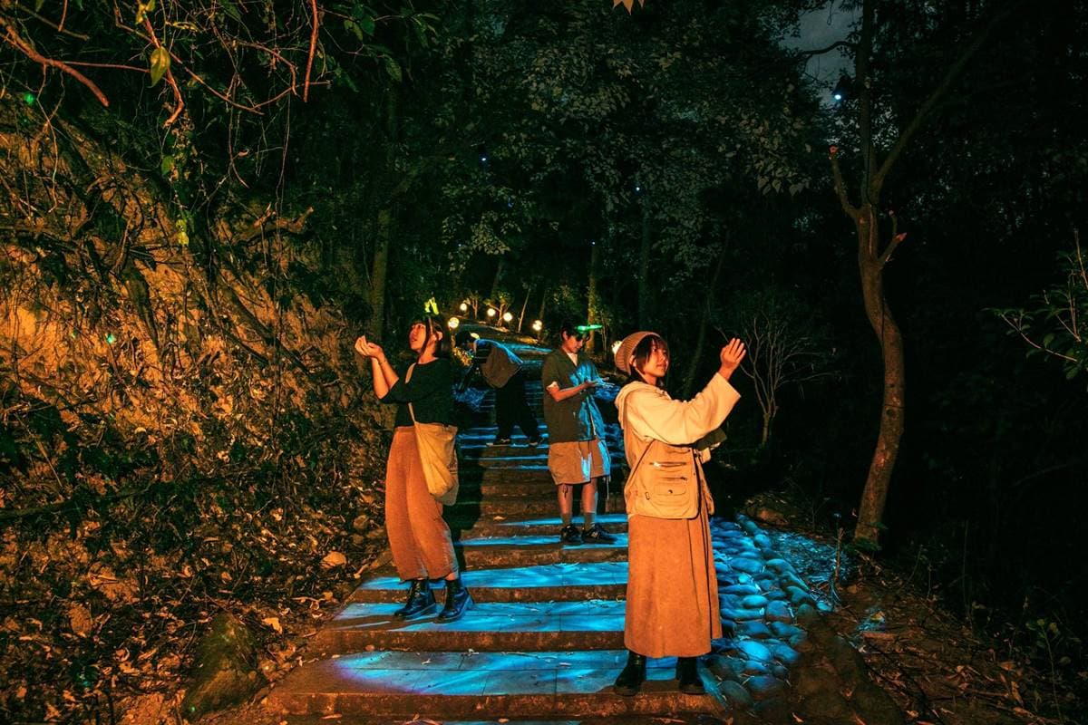 夜遊南台灣最美「瀑布光影展」！４大展區搶拍可愛幻獸、彩虹瀑布、大型水芋