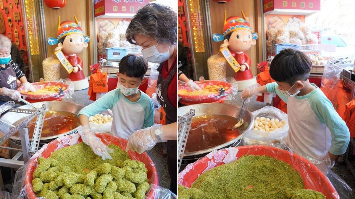 現炸麻粩畫面相當吸睛，若有興趣也可以報名DIY體驗。（圖片來源：我不是黃臉婆，我是韓國黃太太。）