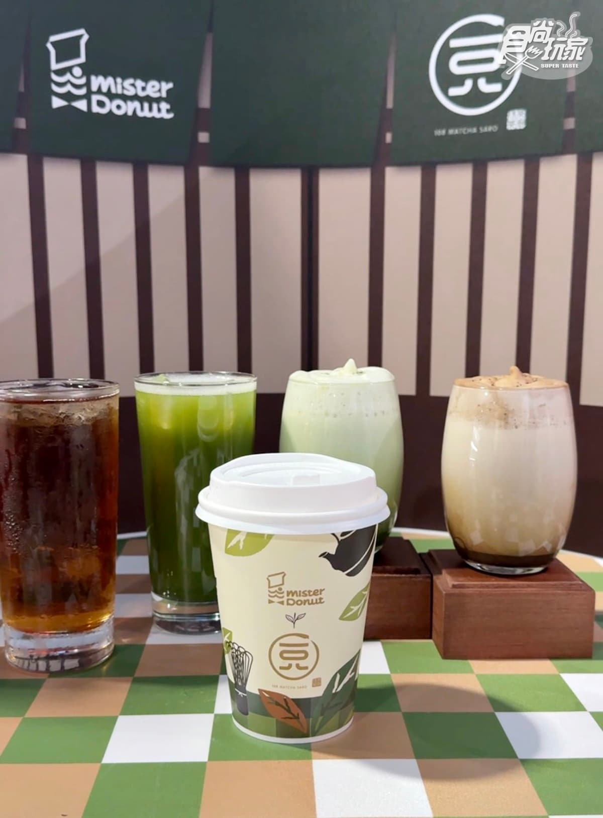 焙茶人愛了！「Mister Donutｘ一〇八抹茶」買一送一，焙茶甜甜圈＋歐蕾太銷魂