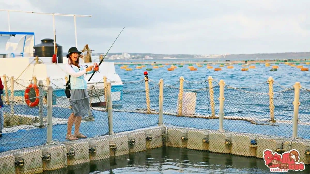 飽餐一頓後，再來體驗無鉤魚餌釣花枝與海鱷魚！（圖片來源：熱血玩台南。跳躍新世界）