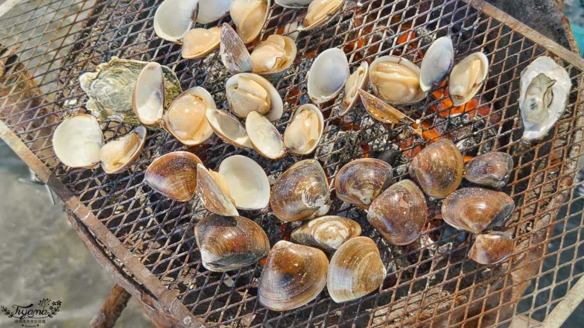 民眾可以把挖到的鮮蚵、蛤蜊帶上岸，盡情享用烤蚵吃到飽。（圖片來源：緹雅瑪 美食旅遊趣）