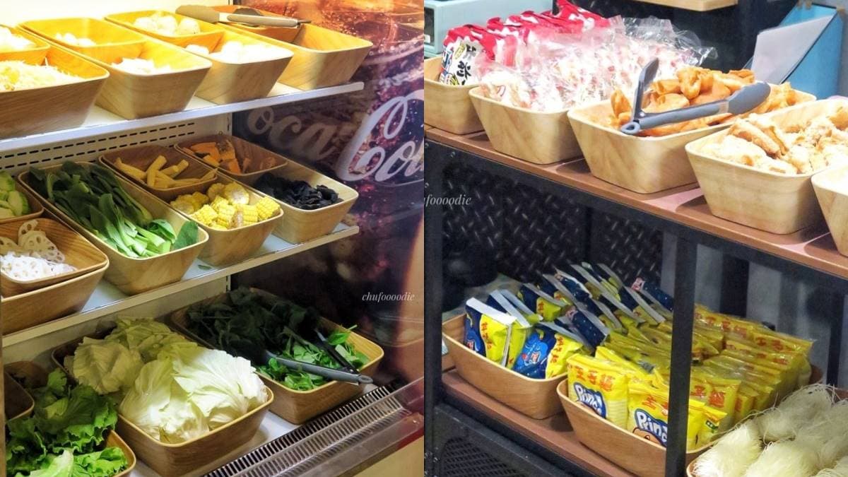 自助吧每日提供數十種以上的火鍋食材，還有麵類主食、豆皮油條等。（圖片來源：筑筑の吃喝玩樂記）