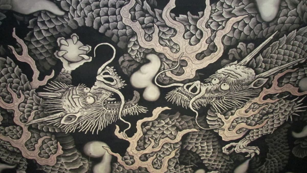 寺內最著名的「雙龍圖」。（圖片來源：貓大爺）