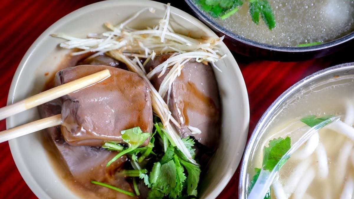 相當特別的「鵝血」，沒有任何腥味，口感很Ｑ，也很推薦。（圖片來源：陳小可的吃喝玩樂）