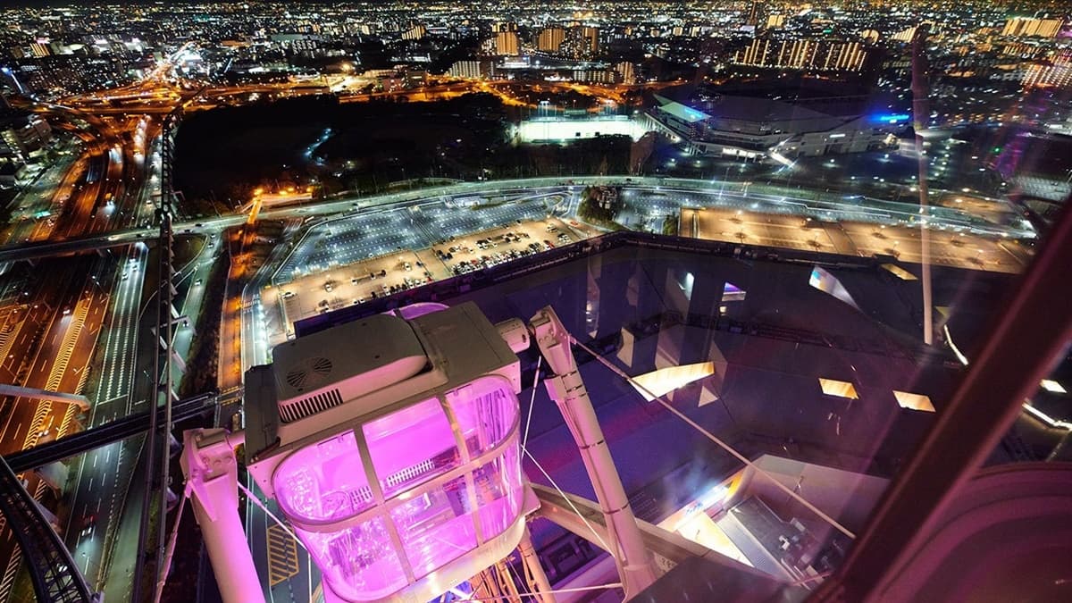 入夜還可欣賞絕美夜景。（圖片來源：OSAKA WHEEL）