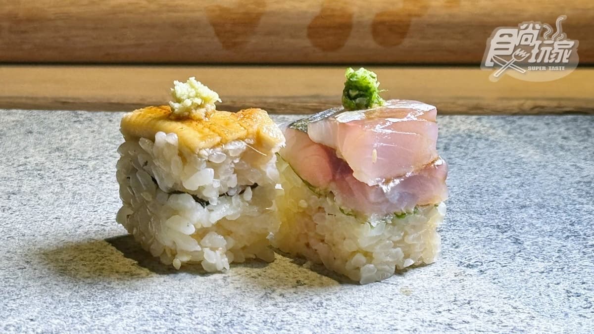 押壽司考驗師傅功力，將醋飯與魚肉壓到定型而不僵硬。