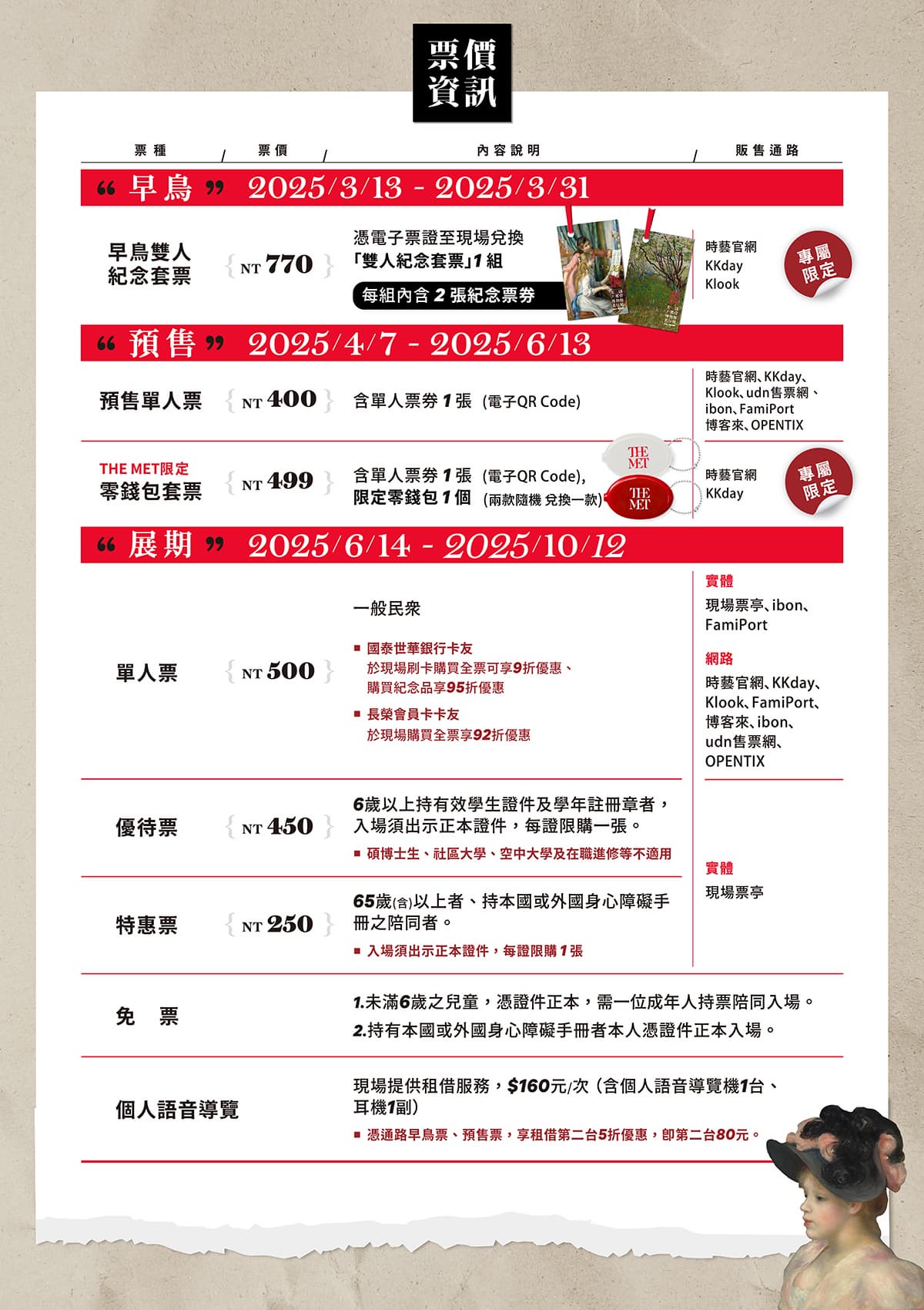 今夏最不能錯過的史詩級國際大展！大都會博物館雷諾瓦、梵谷真跡來台！預售套票優惠開賣