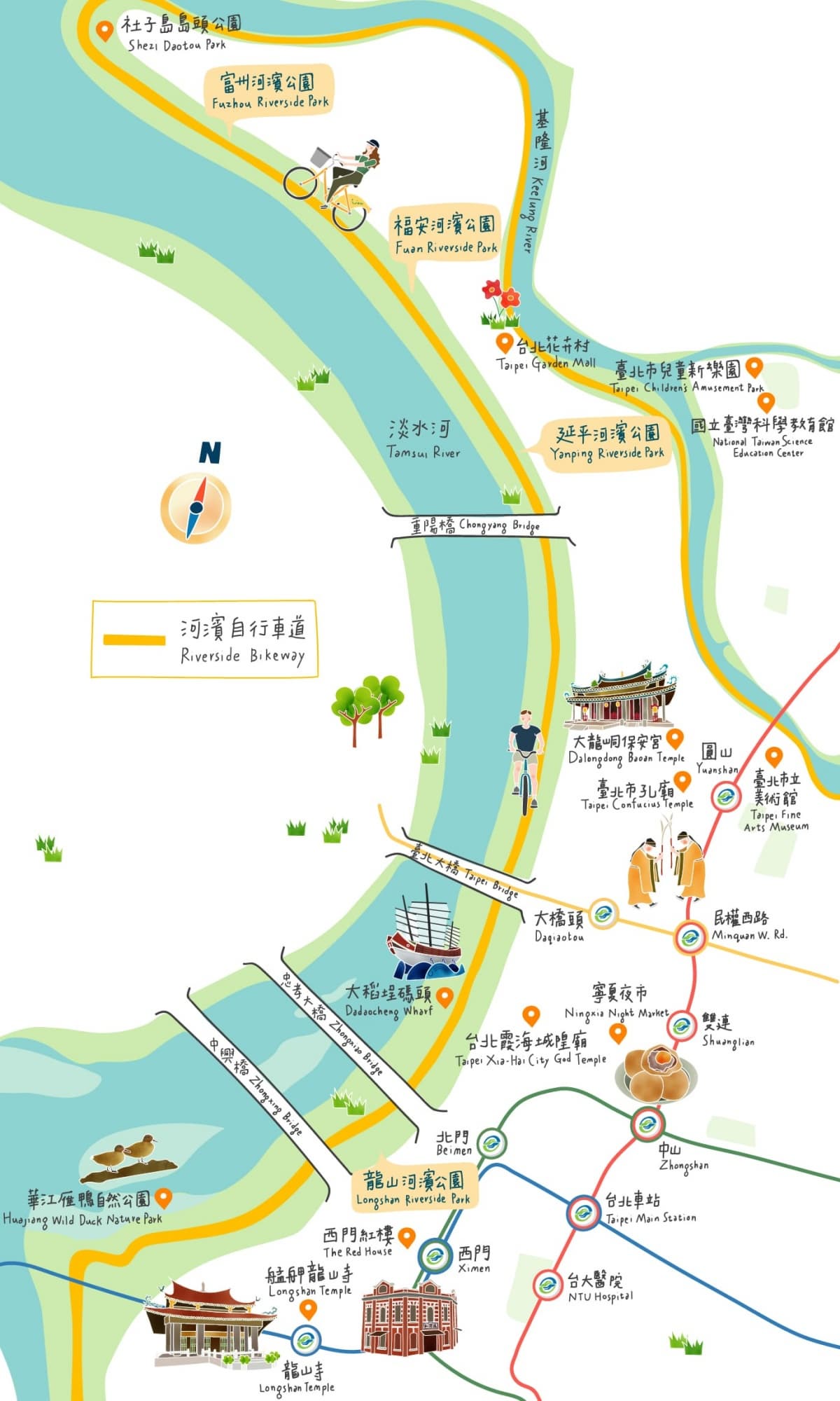 大稻埕碼頭廣場自行車道
