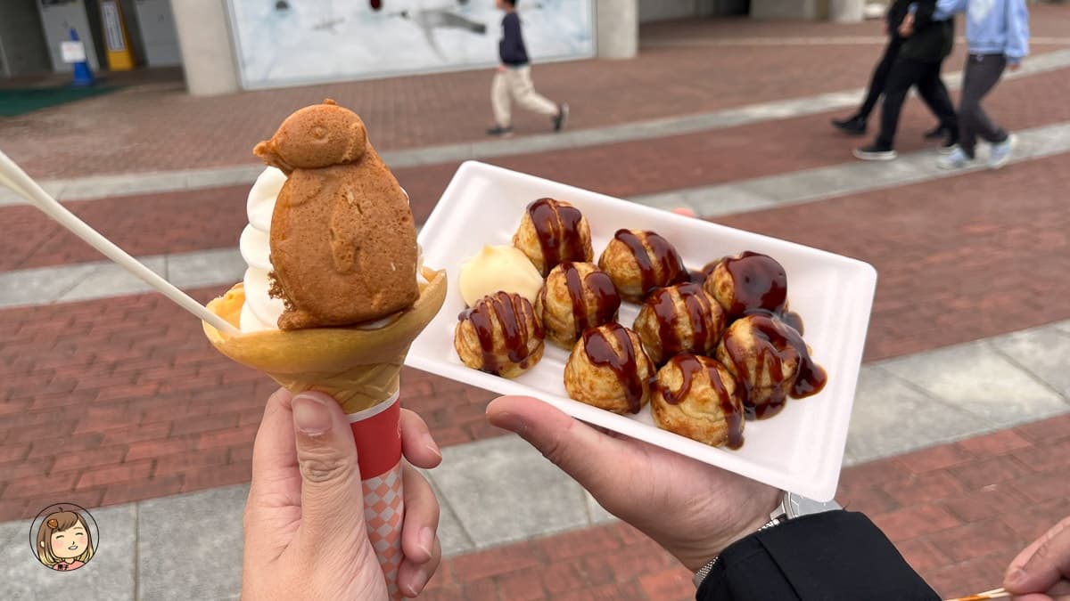餐廳還有販售超萌的企鵝燒和冰淇淋。（圖片來源：LizChiang栗子醬）