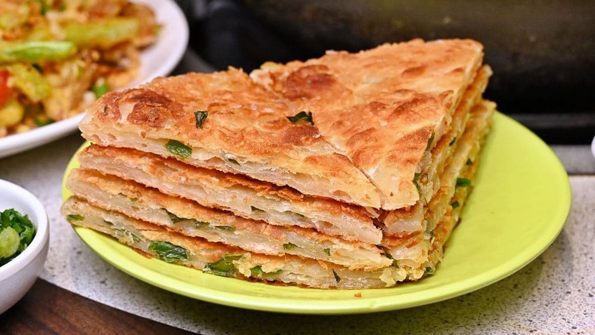 「蔥油餅」外脆內Q，帶有迷人的蔥香味。（圖片來源：糖糖‘s 享食生活）