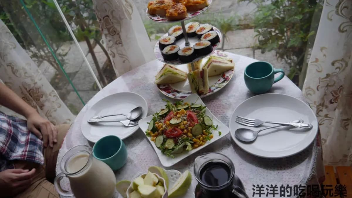 民宿提供豐富的早餐，如果茹素可以提前告知。（圖片來源：洋洋的吃喝玩樂）