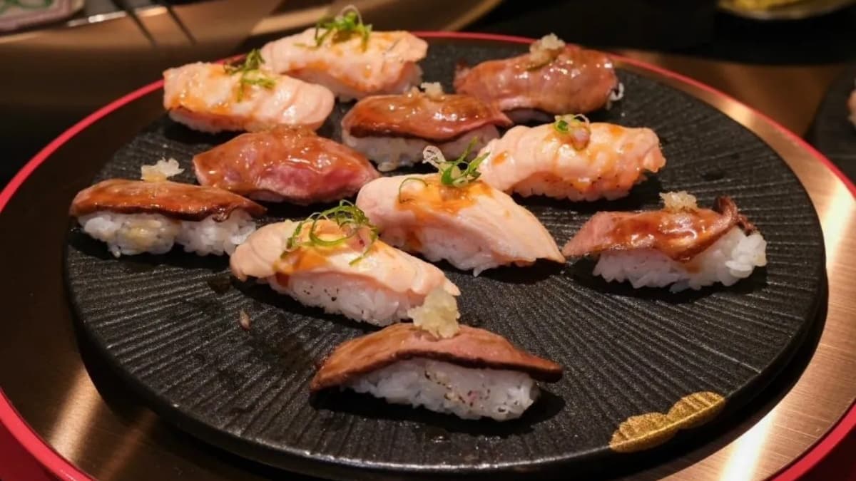 自助區很厲害，有師傅現場炙燒鮭魚＋和牛握壽司。（圖片來源：肉依小姐吃什麼）