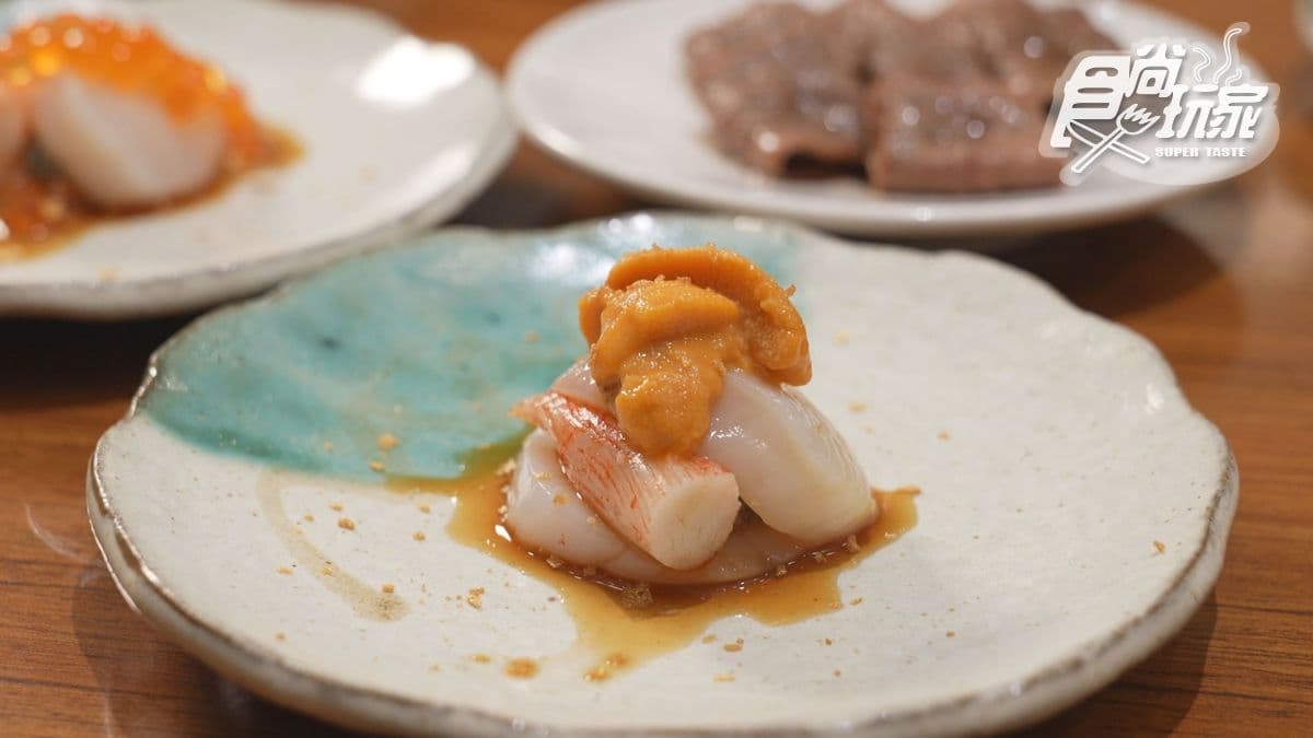 「干貝漢堡」的蟹膏多又濃，吃起來很過癮。