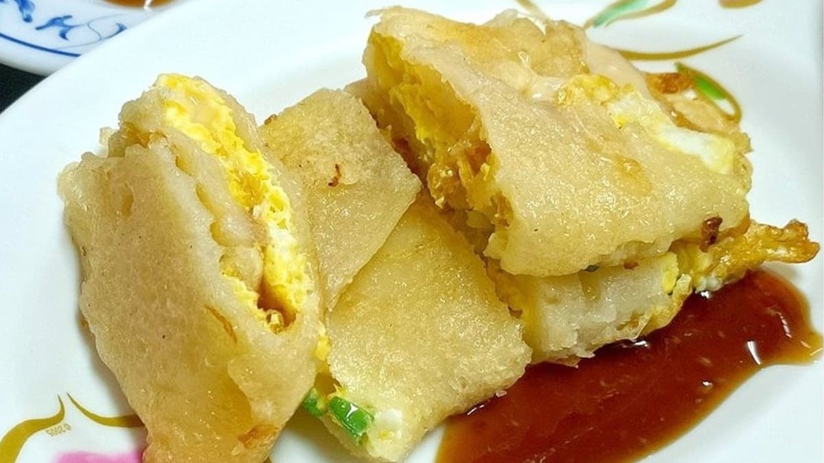 粉漿蛋餅厚實飽滿又軟Q。（圖片來源：大口老師的走跳學堂!）