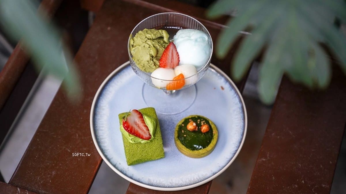 抹茶草莓盤盤日總共有三個甜點。（圖片來源：軟西遊記）