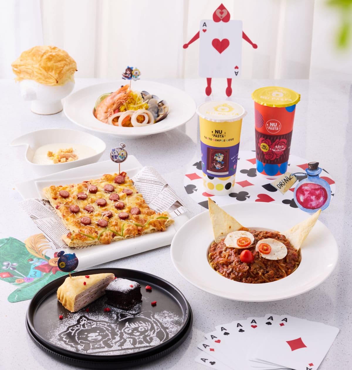 【耶誕狂歡祭】NU PASTA雙人套餐現折200元！跨界攜手「愛麗絲拯救仙境」好吃又好拍