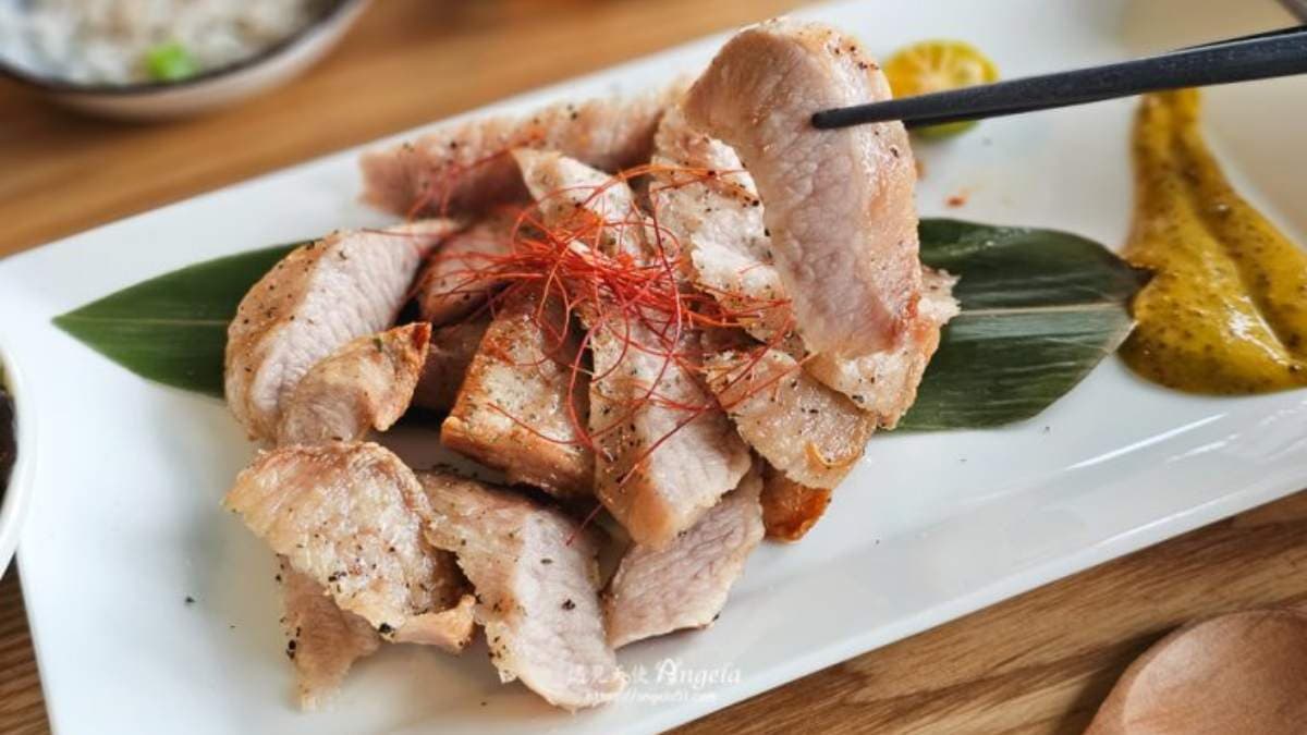 松阪豬的分量不少，肉質Q彈脆嫩。（圖片來源：遇見天使Angela）