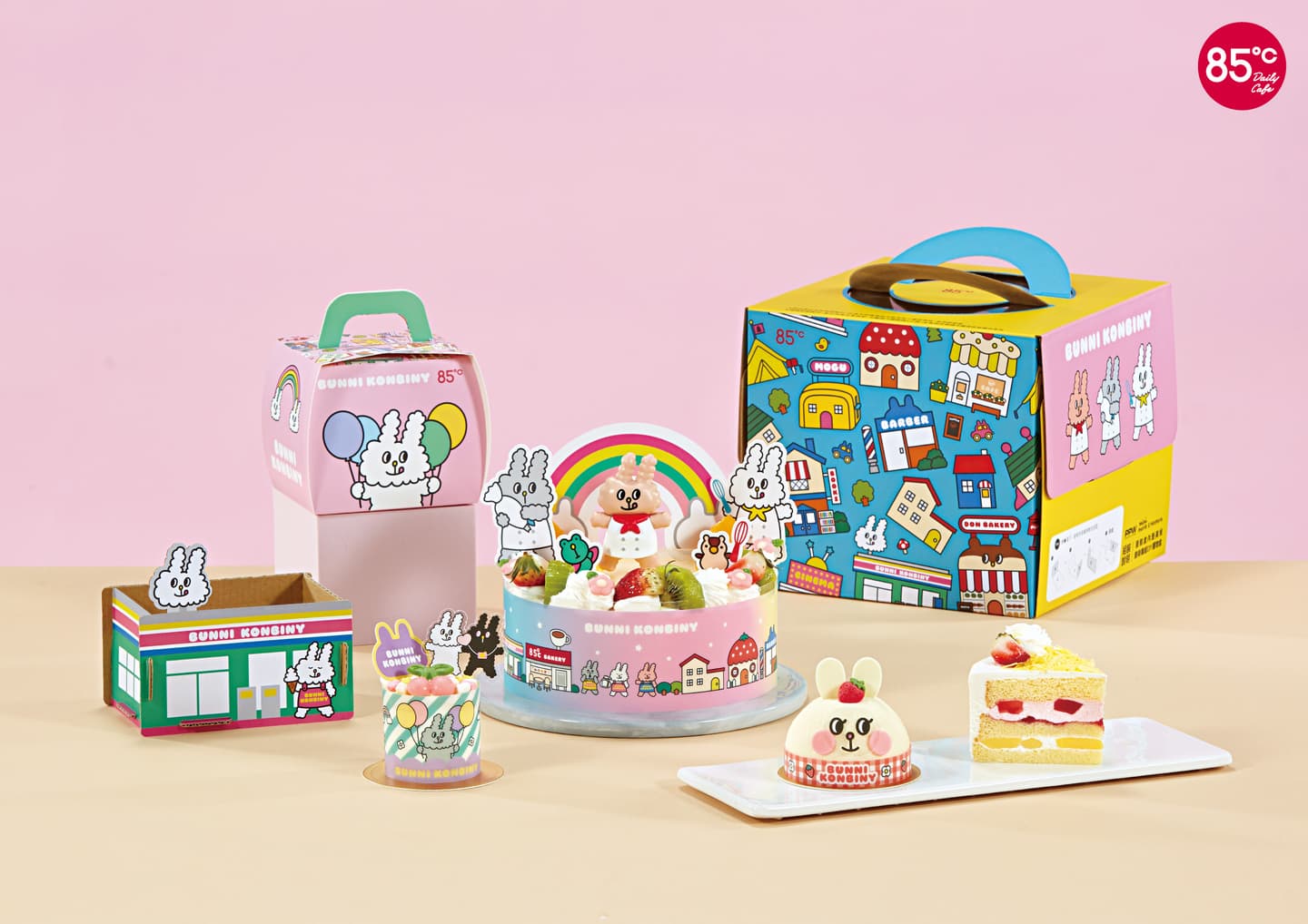 85度C聯名推BUNNI兔兔蛋糕、杯款！御私藏ｘ初韻「爆漿冰心舒芙蕾」買一送一
