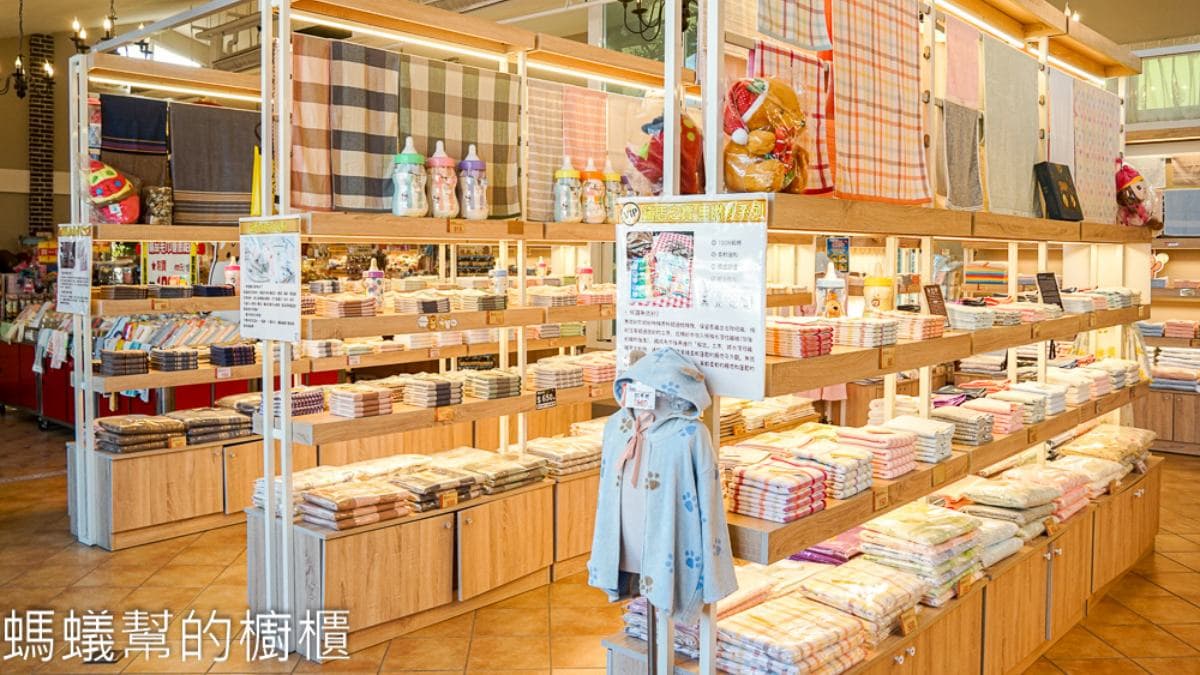 館內銷售許多可愛又實用性高的各式毛巾。（圖片來源：螞蟻幫的櫥櫃）