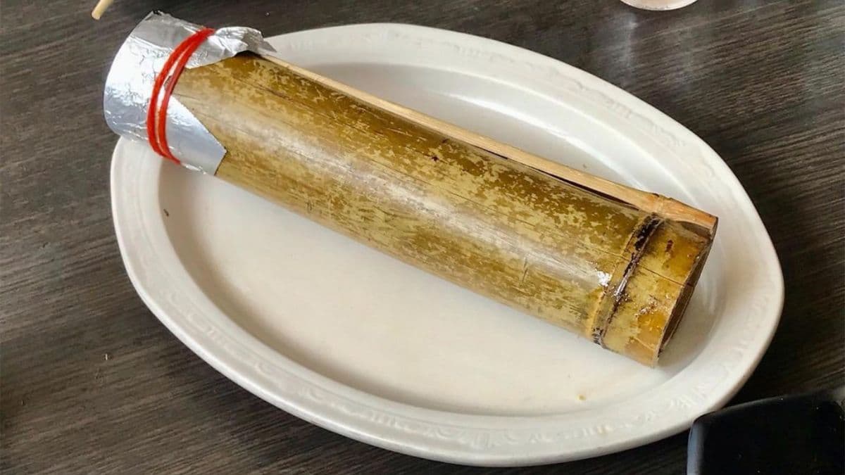 「竹筒飯」的米粒口感綿密細緻。（圖片來源：Tia妡享慢旅）