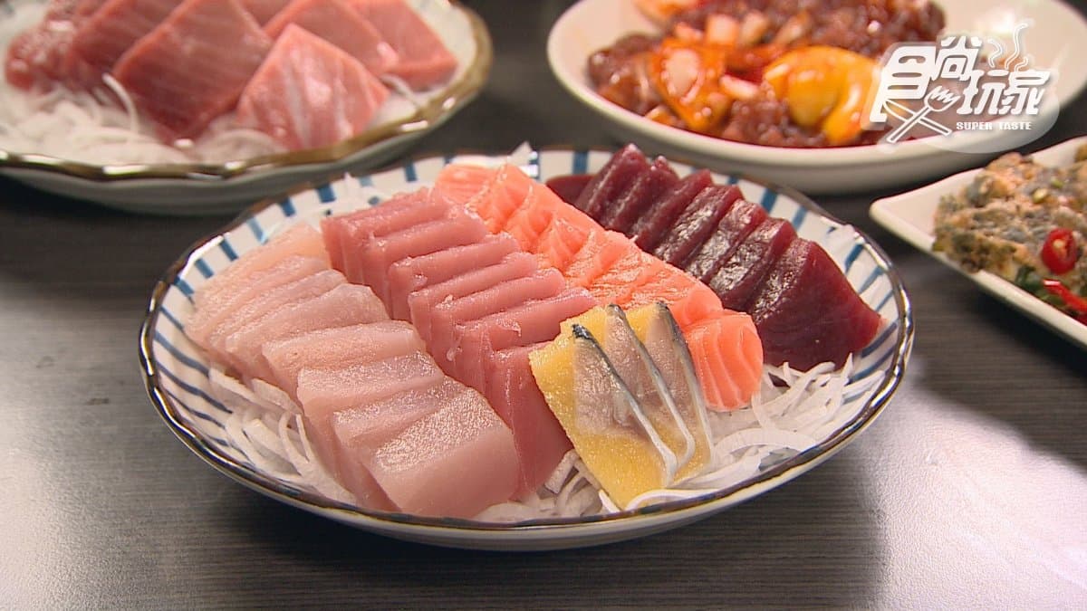 「綜合生魚片」魚肉的甜味迷人，讓人忍不住連吃好幾片。