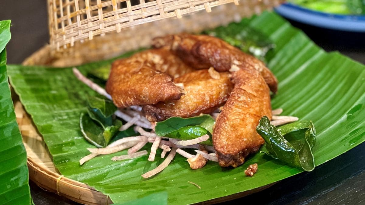 「鳥籠芋絲炸雞翅」外皮微酥，肉質軟嫩入味。（圖片來源：蛋寶趴趴go）