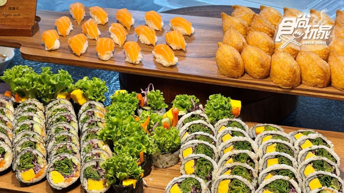 異國料理區集結韓式、日式、義式等多國風味的餐點，色彩鮮豔，讓人胃口大開。