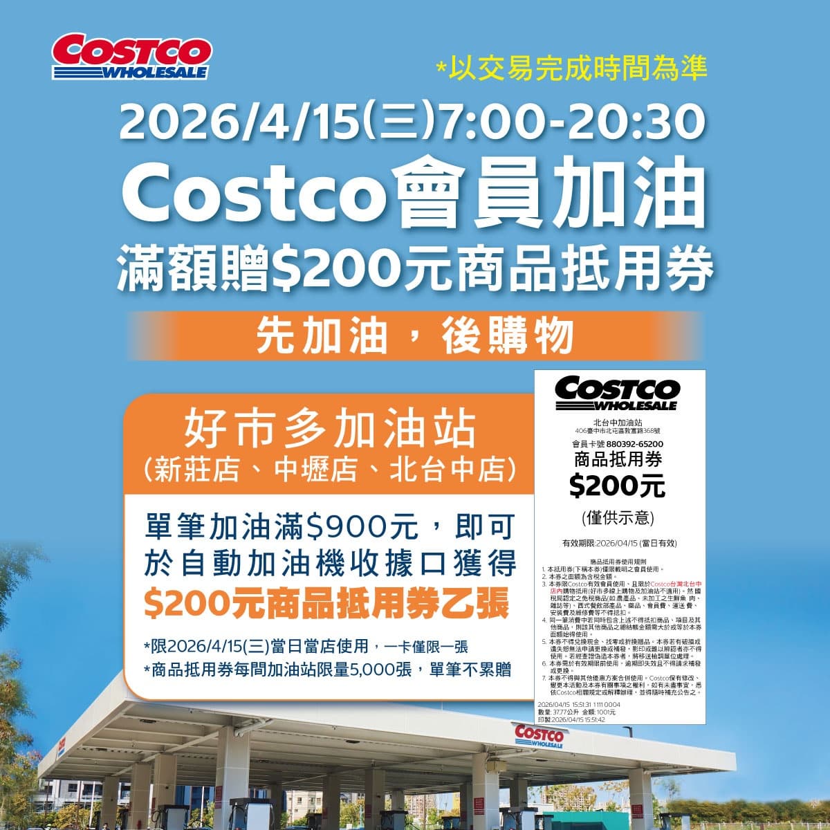活動只有１天！好市多「３門市」滿900送200，加碼開車族隱藏服務