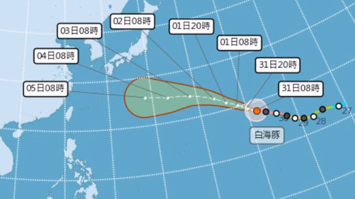 白海豚游法改變了！專家曝２大颱風預測路徑，這４天恐是台灣風雨搖滾時刻