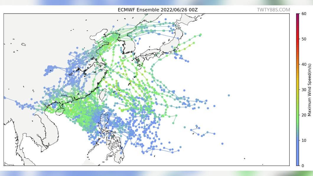 熱帶擾動有機會發展成熱帶低壓或颱風。（圖／翻攝自台灣颱風論壇｜天氣特急） 恐有颱風「可能路徑曝光」　專家：這3天對台有影響