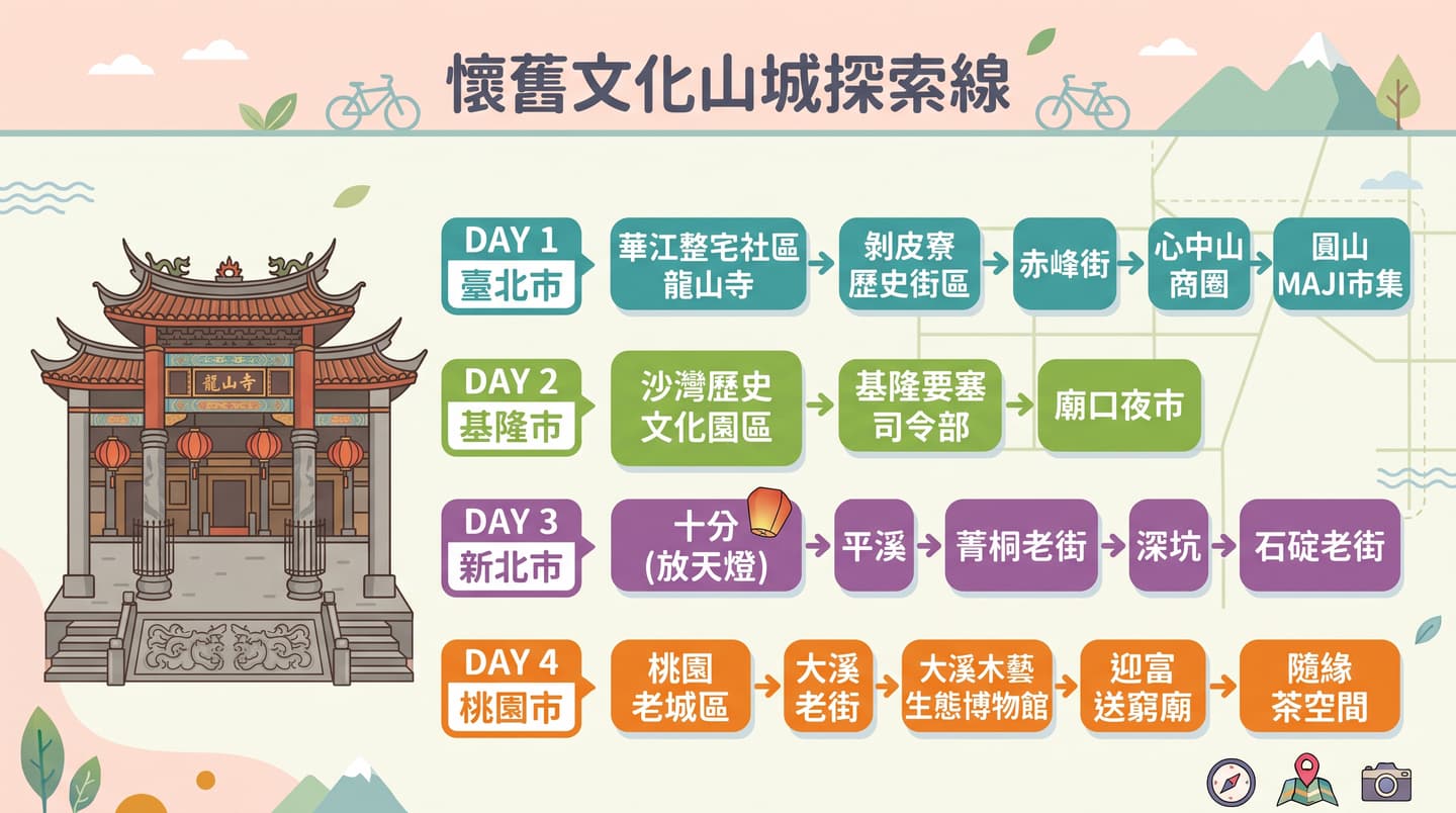 基北北桃４天３夜輕鬆玩！４條主題路線：都市、港灣、老街、藝文一次收藏