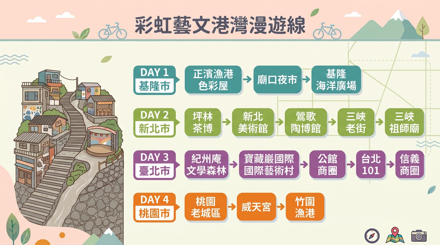 基北北桃４天３夜輕鬆玩！４條主題路線：都市、港灣、老街、藝文一次收藏