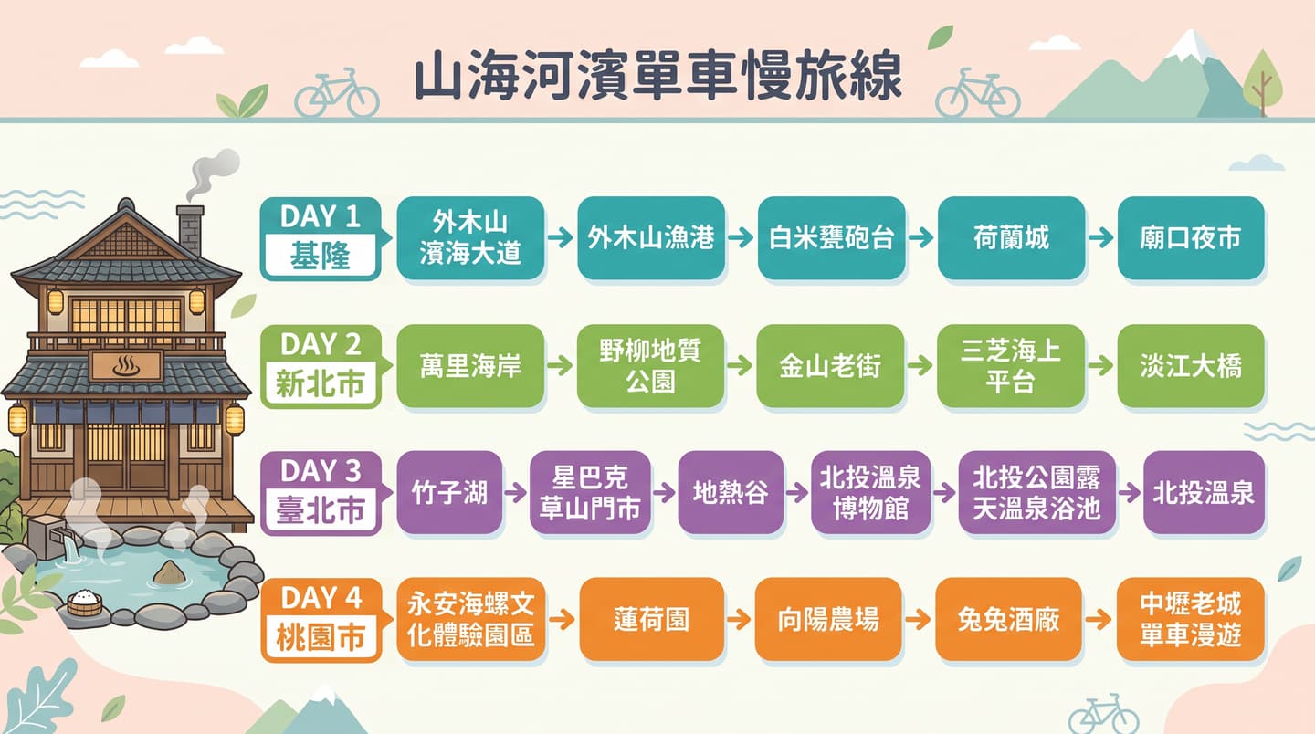 基北北桃４天３夜輕鬆玩！４條主題路線：都市、港灣、老街、藝文一次收藏