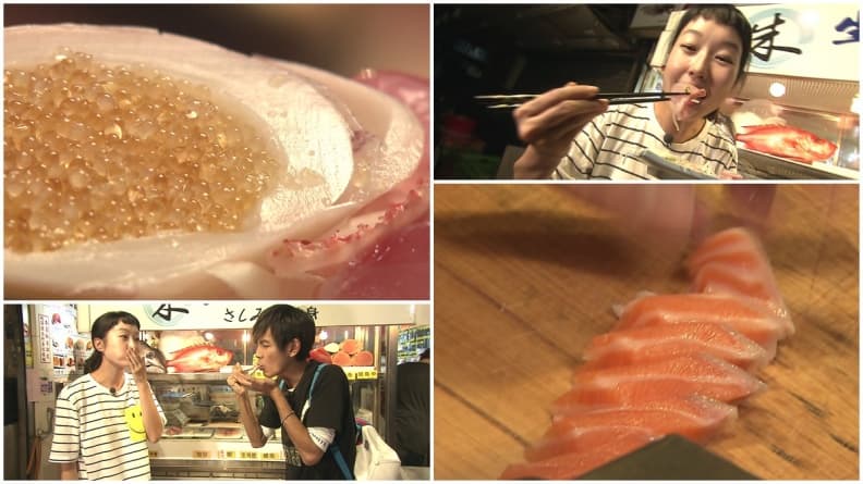 站著也要吃!半夜開賣生魚片,美味炸彈在口中噴發!