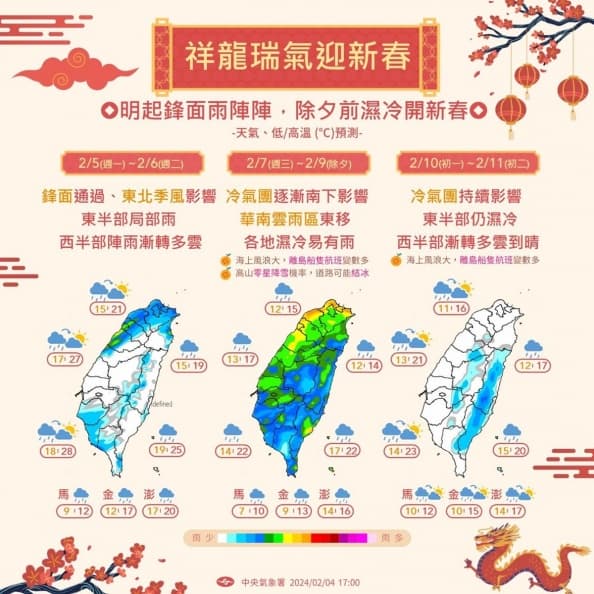 強烈大陸冷氣團要來了!小年夜至除夕濕冷,「這天」台北下探9度、苗栗7度 強烈大陸冷氣團要來了!小年夜至除夕濕冷,「這天」台北下探9度、苗栗7度