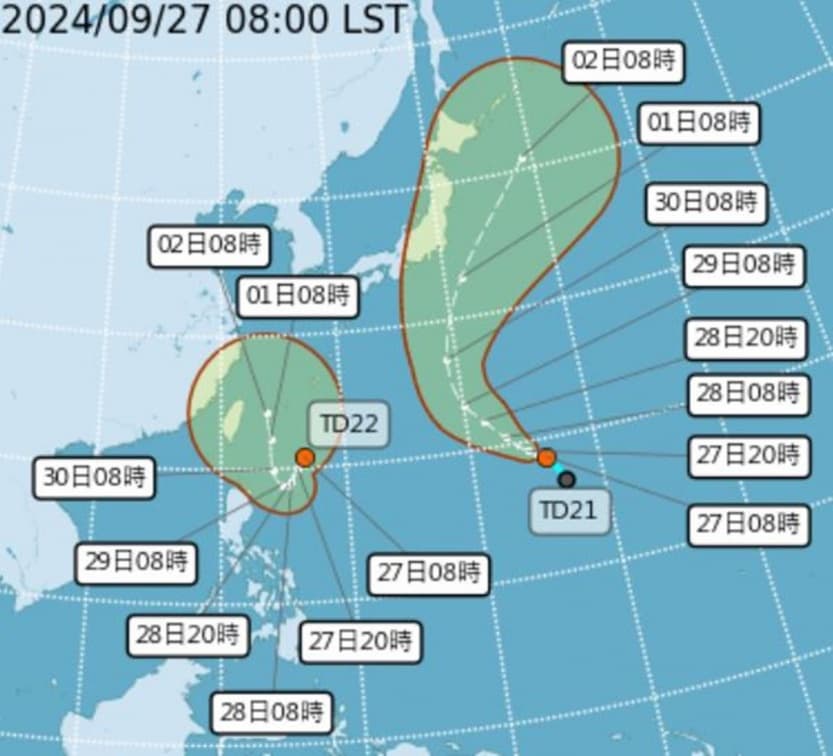 燕子、山陀兒颱風將接力生成!恐發海警最新路徑曝,這些地方防雨彈 燕子、山陀兒颱風將接力生成!恐發海警最新路徑曝,這些地方防雨彈