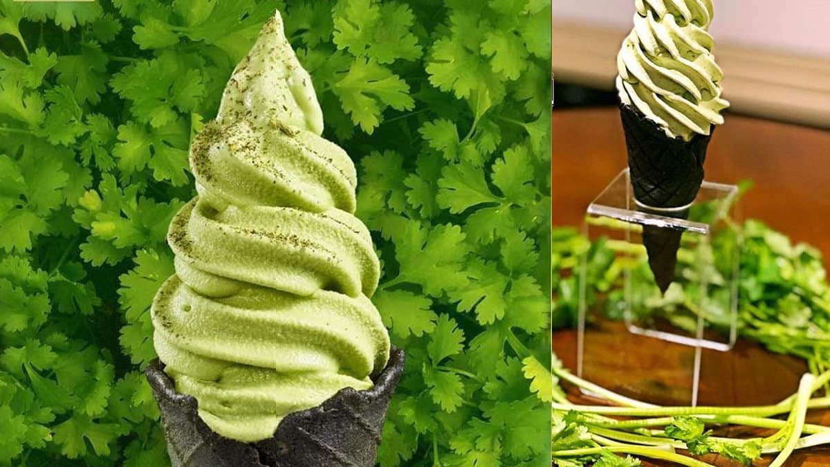 香菜控想吃嗎?超濃「香菜冰淇淋」還撒香菜粉只有這家吃得到