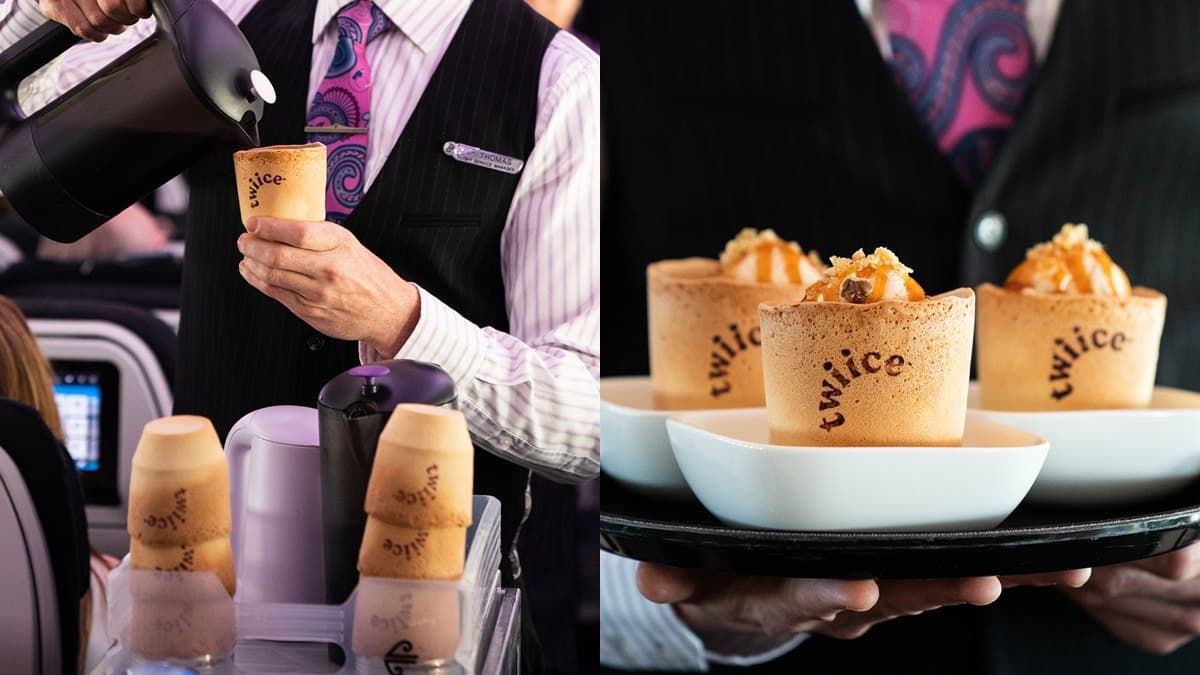 連杯子一起吃!紐西蘭航空推「香草餅乾咖啡杯」,裝冰淇淋也超搭