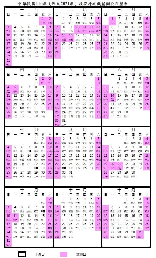 明年爽放116天!2021年8連假出爐,春節有7天 明年爽放116天!2021年8連假出爐,春節有7天
