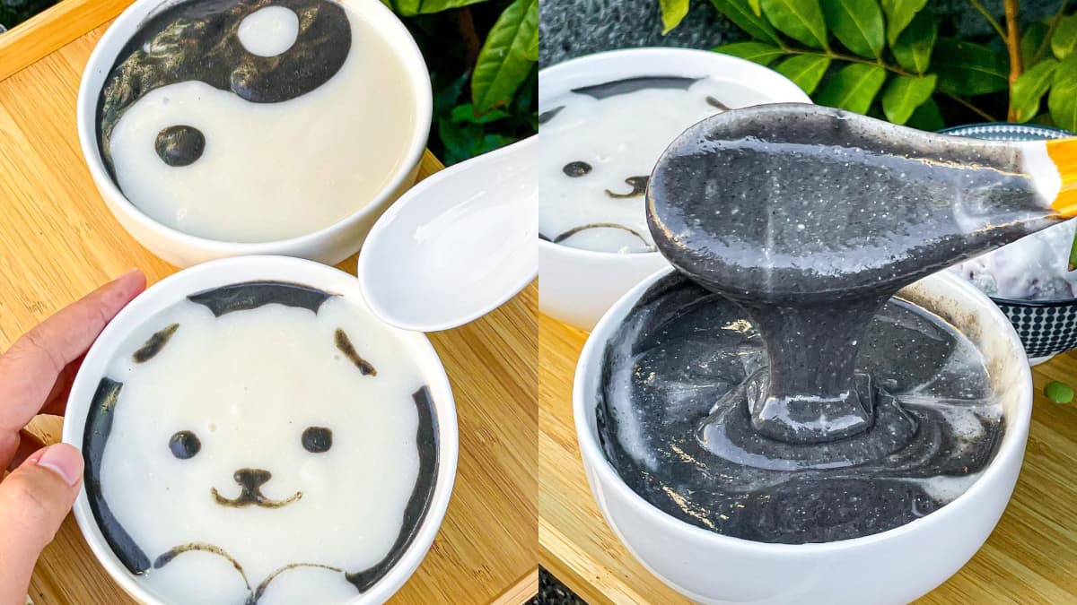 怎麼可以吃熊熊!IG夯爆療癒系「芝麻杏仁糊」,太極、北極熊造型可愛到捨不得攪勻